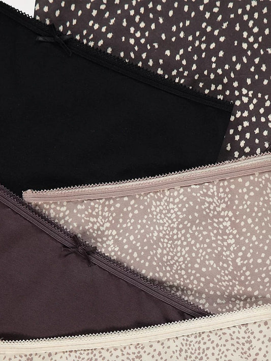 Pack of 5 Ladies High Waisted Full Back Cover Brief Panty