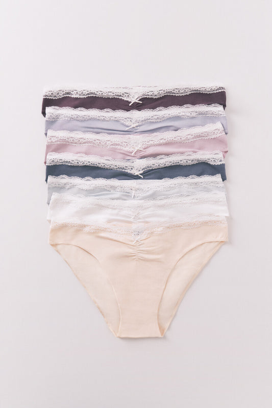 Pack of 7Pcs classic cotton lace panties( Original Womens secret Panty)