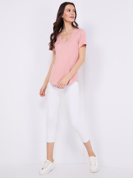 Womens Belt Cotton Capri Leggings