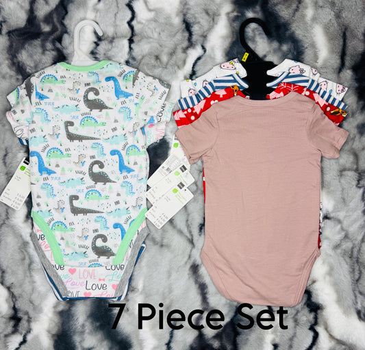৭ পিছ হাফ হাতা বেবি রম্পার কম্বো প্যাক