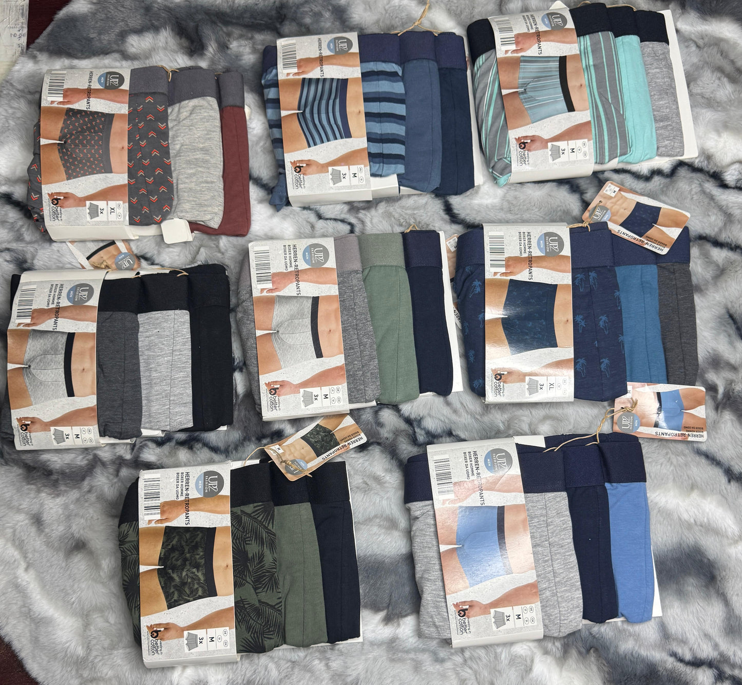Pack of 3 Mens Cotton Stretch Boxer Trunks