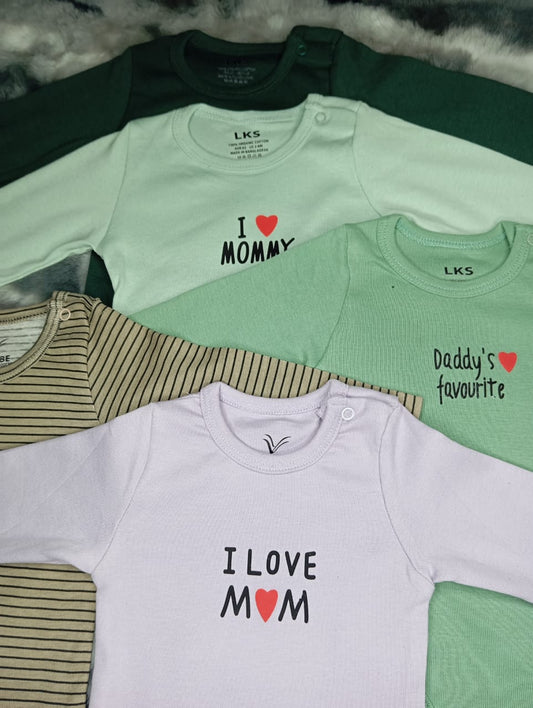 5Pcs Full Sleeve Assorted Baby Keeper Unisex Color
