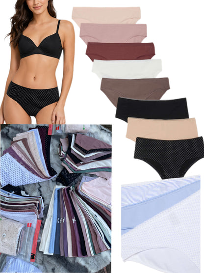 Pack of 10 Pcs Women’s Cotton Mid Waist Hipster Full Back Coverage Panty