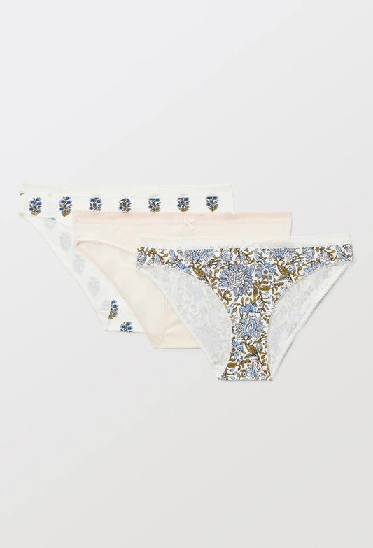 Pack of 5 Pcs Women’s Lace Cotton Mid Waist Hipster Full Back Coverage Panty