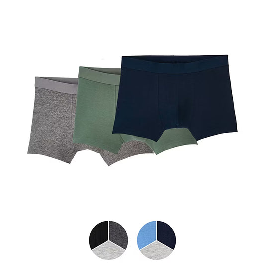 Pack of 3 Mens Cotton Stretch Boxer Trunks