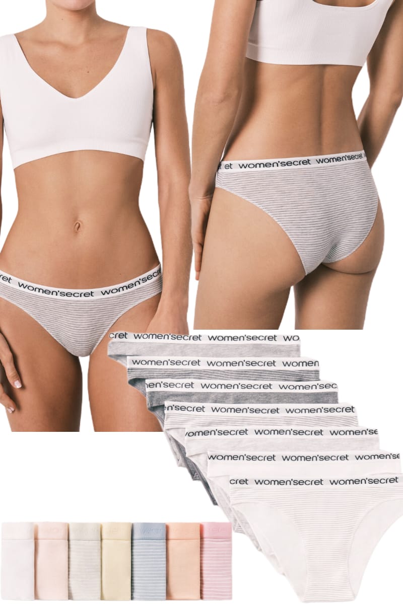 5 Pcs Womens  Secret(Brands) Elasticated Breathable Cotton Brief Panty