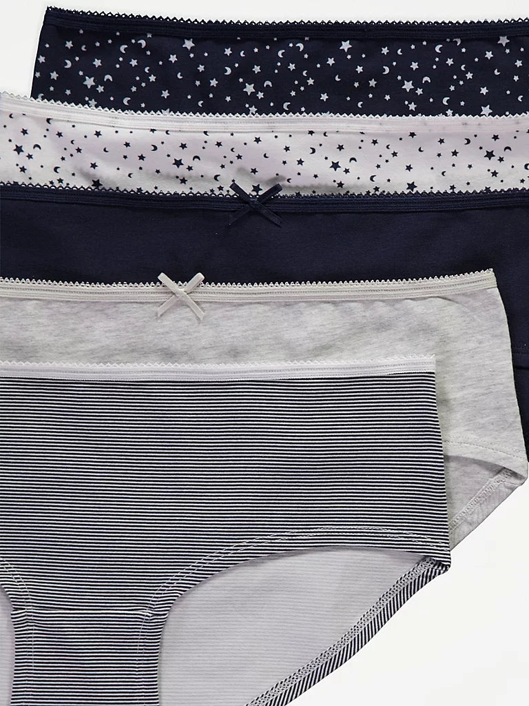 Pack of 5 Women's Low-Rise Cotton Boyshort Brief Panty