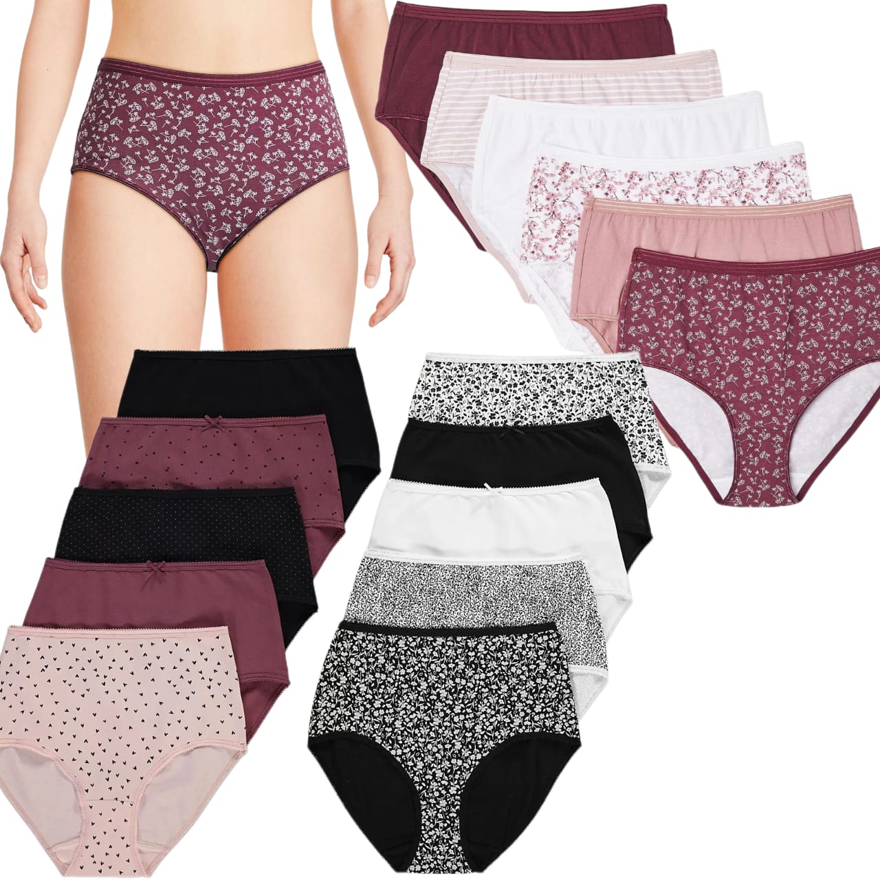 Pack of 5 Ladies High Waisted Full Back Cover  Brief Panty