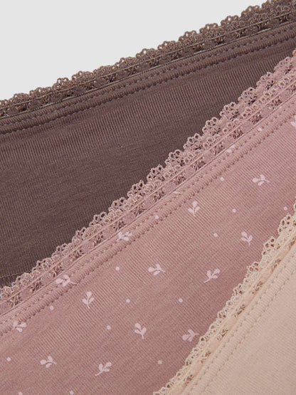 Pack of 10 Pcs Women’s Cotton Mid Waist Hipster Full Back Coverage Panty