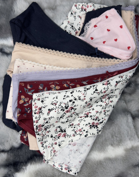 Pack of 10 Pcs Women’s Cotton Mid Waist Hipster Full Back Coverage Panty