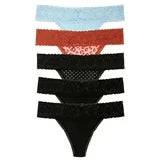 Ladies printed lace Thong (6 Pcs)