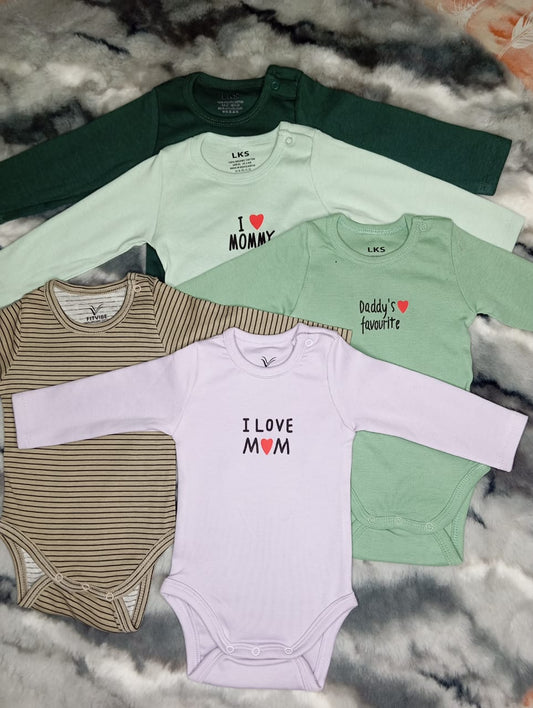 5Pcs Full Sleeve  Assorted Baby Keeper Unisex Color