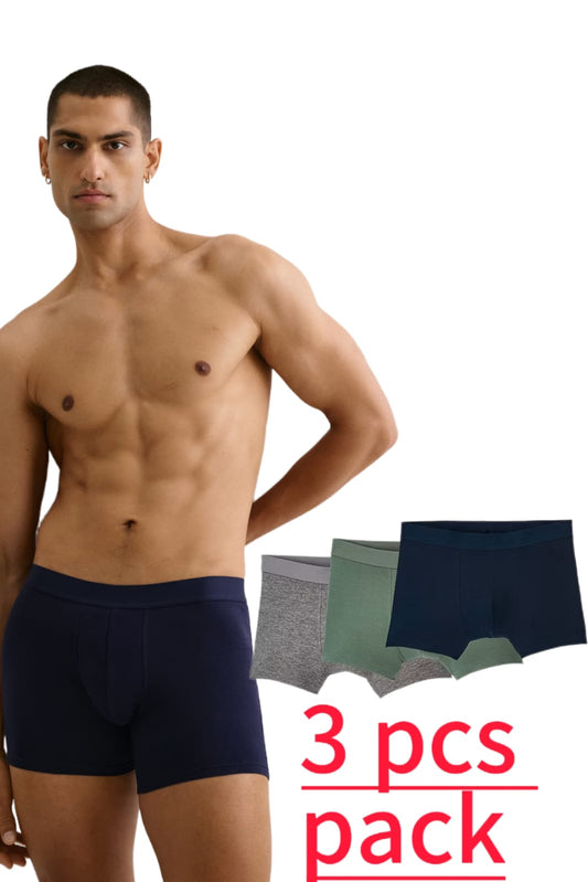 Pack of 3 Mens Cotton Stretch Boxer Trunks