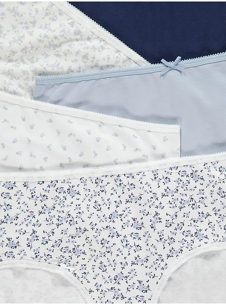 Pack of 5 Womens Mid Waist Hipster  Brief Panty