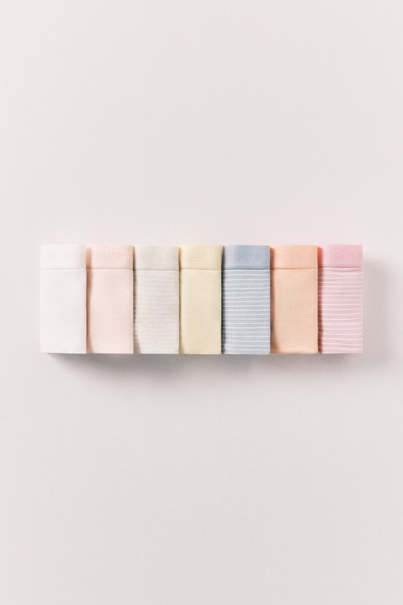 5 Pcs Womens  Secret(Brands) Elasticated Breathable Cotton Brief Panty