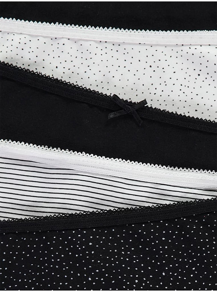 Pack of 5 Womens Mid Waist Hipster  Brief Panty