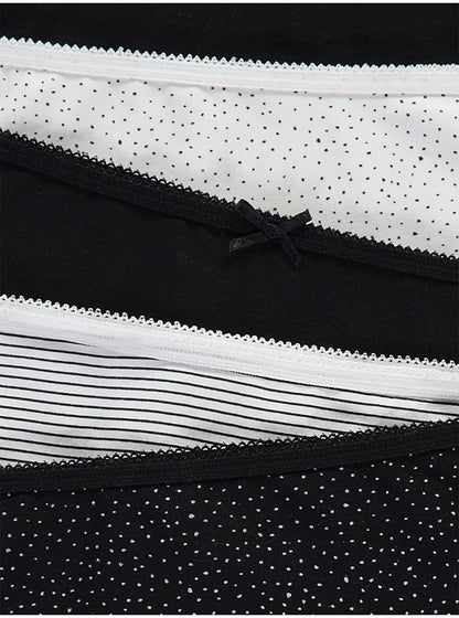 Pack of 5 Womens Mid Waist Hipster  Brief Panty