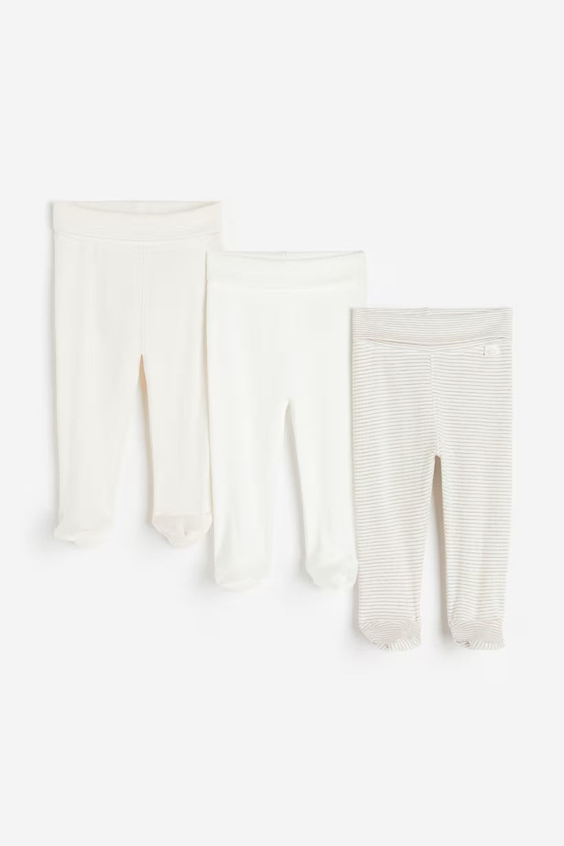 3  Pcs Organic Cotton Made Baby Trouser With Socks